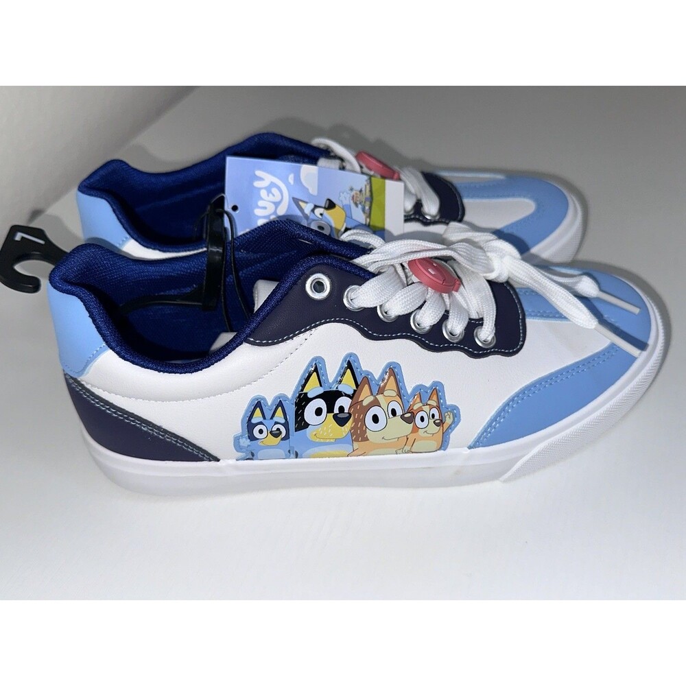 Bluey Sneakers White With Teal and Navy Trim Size 7 NWT